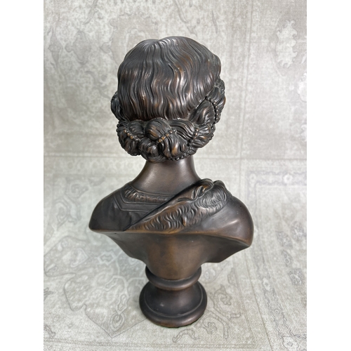 20 - After F M Miller, 'Alexandra', bronzed metal bust, height 30cm (some surface cracking)