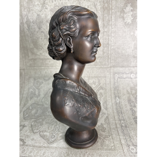 20 - After F M Miller, 'Alexandra', bronzed metal bust, height 30cm (some surface cracking)