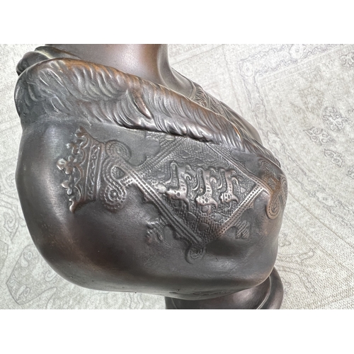 20 - After F M Miller, 'Alexandra', bronzed metal bust, height 30cm (some surface cracking)