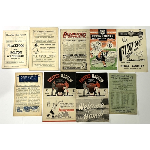 225 - Football programmes collection 1944/45 War Cup Blackpool v Bolton Wanderers 7th April 1945, 1945/46 ... 