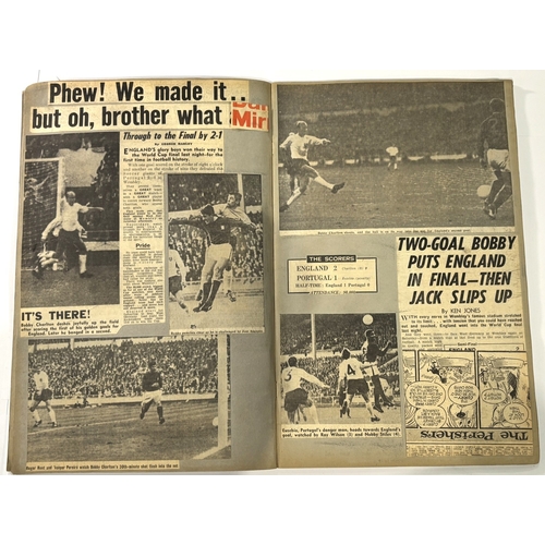 225A - 1966 World Cup finals in England newspaper match reports presented in two SCRAP BOOKS covering footb... 