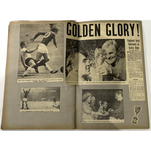 225A - 1966 World Cup finals in England newspaper match reports presented in two SCRAP BOOKS covering footb... 