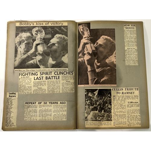 225A - 1966 World Cup finals in England newspaper match reports presented in two SCRAP BOOKS covering footb... 