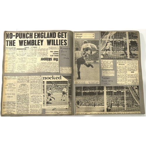 225A - 1966 World Cup finals in England newspaper match reports presented in two SCRAP BOOKS covering footb... 