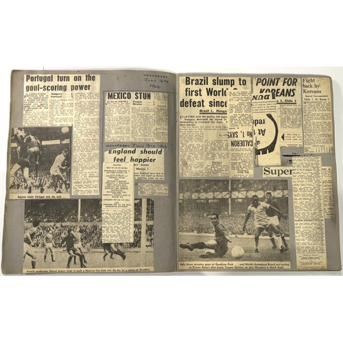 225A - 1966 World Cup finals in England newspaper match reports presented in two SCRAP BOOKS covering footb... 