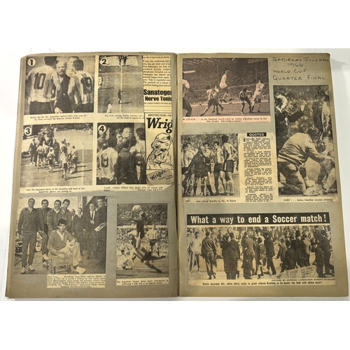 225A - 1966 World Cup finals in England newspaper match reports presented in two SCRAP BOOKS covering footb... 