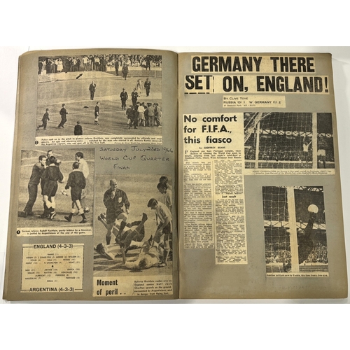 225A - 1966 World Cup finals in England newspaper match reports presented in two SCRAP BOOKS covering footb... 