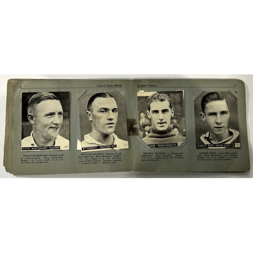 227 - Topical Times footballer cards 1937 Triple Portraits 5/8 plus a further 14 cards included cut from t... 