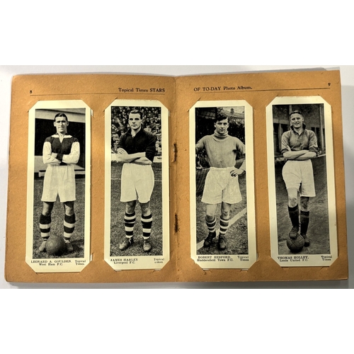 227 - Topical Times footballer cards 1937 Triple Portraits 5/8 plus a further 14 cards included cut from t... 