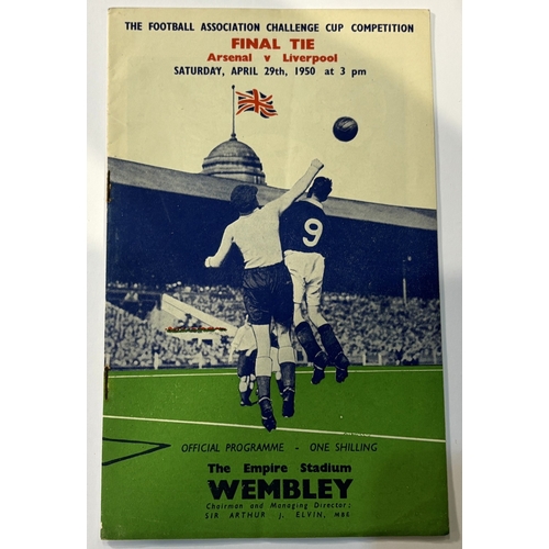 229 - 1950 FA Cup Final Arsenal v Liverpool official programme with newspaper cutting match report, Sport ... 