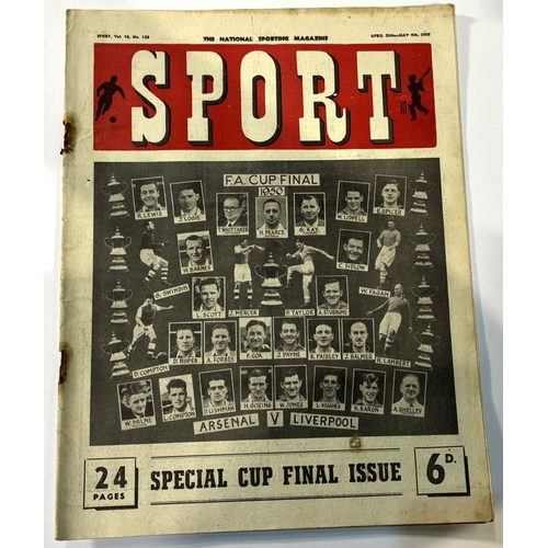 229 - 1950 FA Cup Final Arsenal v Liverpool official programme with newspaper cutting match report, Sport ... 
