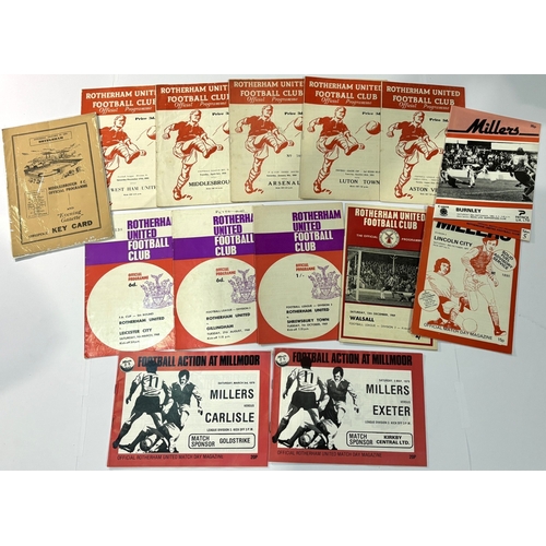 230 - Collection of Rotherham United programmes 1955/56 West Ham United, Middlesborough, 1959/60 Arsenal (... 
