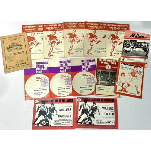 230 - Collection of Rotherham United programmes 1955/56 West Ham United, Middlesborough, 1959/60 Arsenal (... 