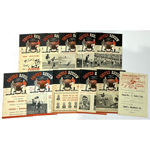 231 - Collection of Manchester United programmes v 1947/48 Burnley, 1948/49 Bolton Wanderers tear to cover... 