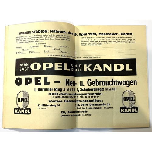 232A - 1970 European Cup Winners Cup Final Manchester City v Gornik Zabreze programme 29 April 1970; name, ... 