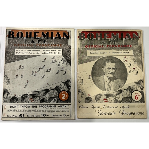 235 - 1949 Bohemians v Manchester United testimonial special edition programme 1st June 1949; 1942 Bohemia... 