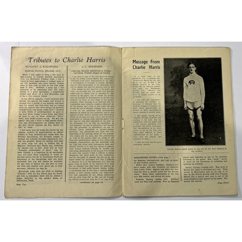 235 - 1949 Bohemians v Manchester United testimonial special edition programme 1st June 1949; 1942 Bohemia... 