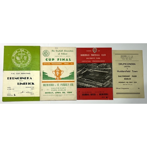 235A - 1954 Shamrock Rovers v Drumcondra (FAI Cup semi-final) programme, 1954 Drumcondra v St. Patrick’s At... 