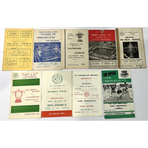 236A - Collection of programmes 1951 FAI Cup Final Cork Athletic v Shelbourne (heavy tape to cover), 1953 F... 