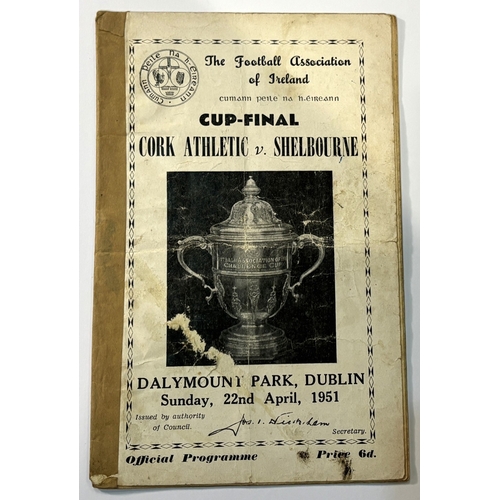 236A - Collection of programmes 1951 FAI Cup Final Cork Athletic v Shelbourne (heavy tape to cover), 1953 F... 