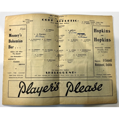 236A - Collection of programmes 1951 FAI Cup Final Cork Athletic v Shelbourne (heavy tape to cover), 1953 F... 