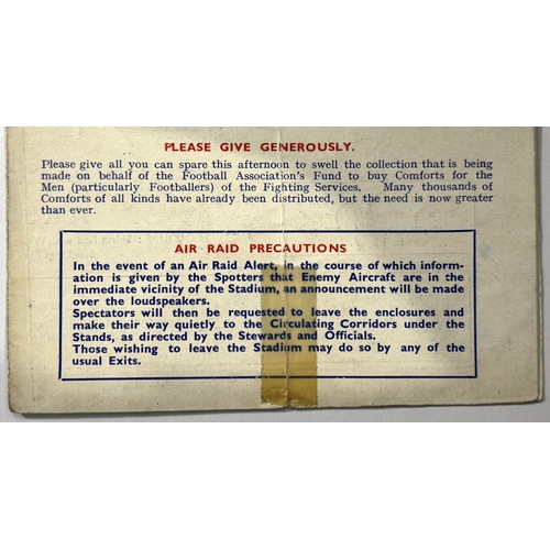 238A - 1941 Football League Cup Final programme Arsenal v Preston North End at Wembley 10 May 1941; faults,... 