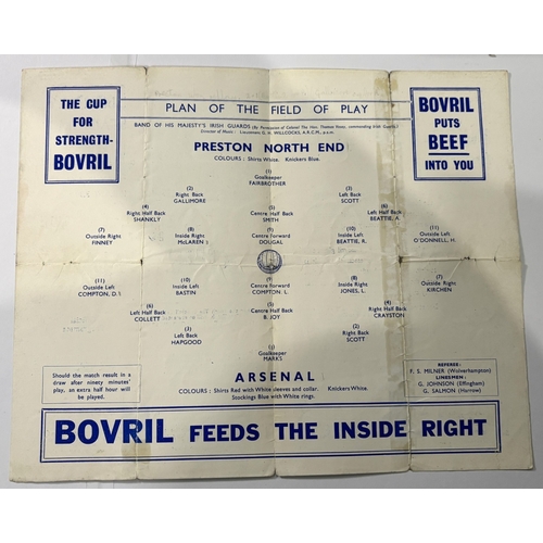 238A - 1941 Football League Cup Final programme Arsenal v Preston North End at Wembley 10 May 1941; faults,... 