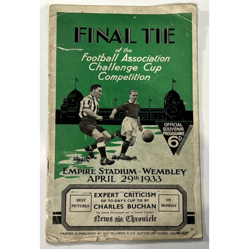 240A - 1933 FA Cup Final official match programme Everton v Manchester City 29 April 1933 at Wembley; creas... 