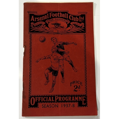 241 - 1937/1938 Arsenal v Huddersfield Town programme 1st September 1937, Arsenal championship season; no ... 
