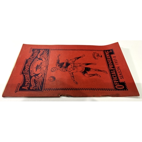 241 - 1937/1938 Arsenal v Huddersfield Town programme 1st September 1937, Arsenal championship season; no ... 