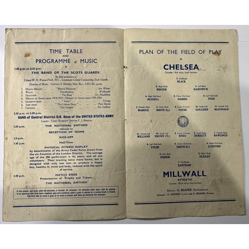242 - 1945 Football League (South Cup Final at Wembley Chelsea v Millwall 7 April 1945, 4 page; crease.