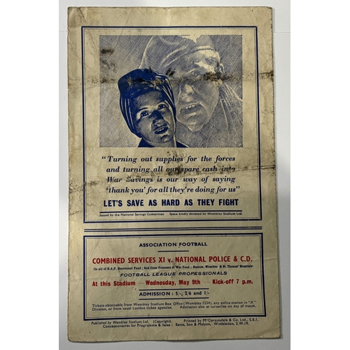 242 - 1945 Football League (South Cup Final at Wembley Chelsea v Millwall 7 April 1945, 4 page; crease.