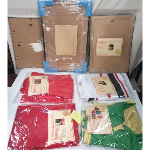 247A - 4 signed Manchester United shirts, 2 signed photos and a signed cup winners cup final poster. Shirts... 