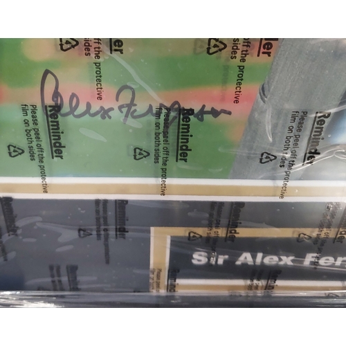 249 - 3 signed framed Manchester United photos including Sir Alex, Steve Bruce and Nicky Butt all with cer... 