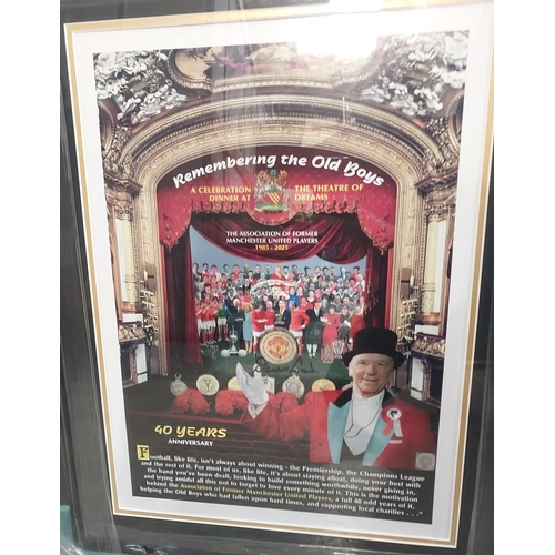 249C - A collection of framed Manchester United pictures including Treble part 1 print signed by Andy Cole;... 