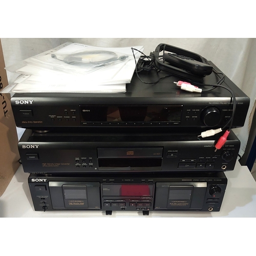 254 - Sony sound equipment - Sony TA-FE 330R integrated stereo amp, Sony TA-FE370 integrated amp, TC-WE435... 