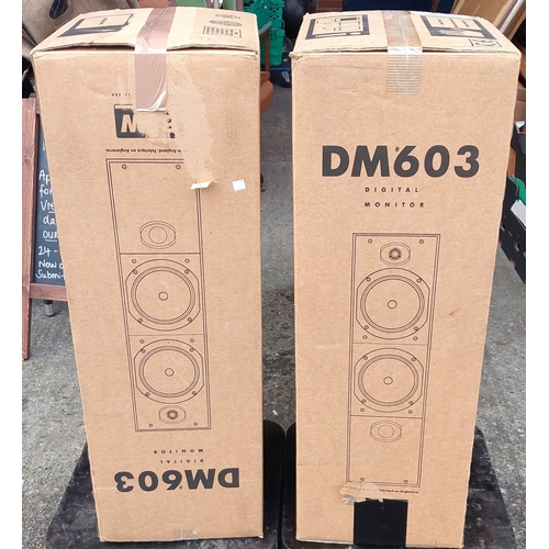 256 - B & W DM603 Digital Monitor pair of speakers with boxes