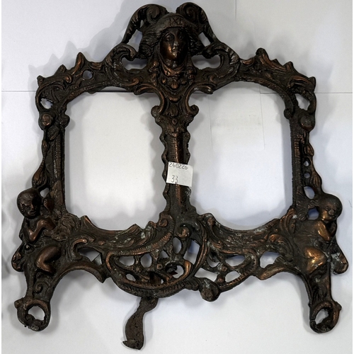 33 - Two bronzed double freestanding photo frames