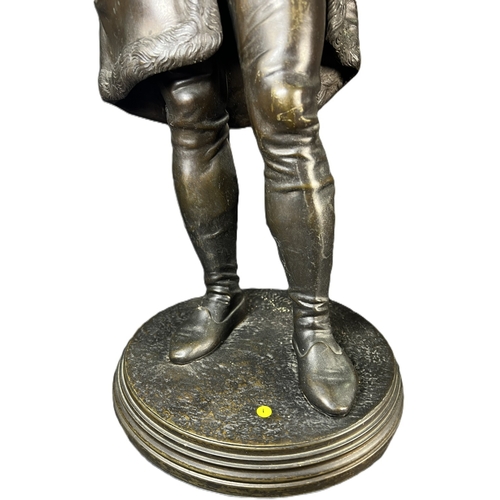 4 - Jean Jules Salmson (1823 - 1902): 'William Hogarth', patinated bronze sculpture, on signed base, hei... 
