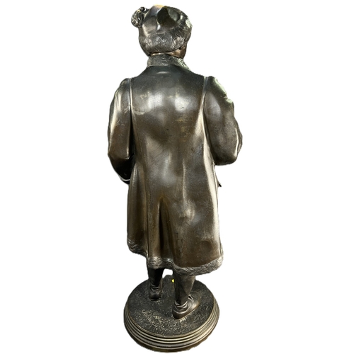 4 - Jean Jules Salmson (1823 - 1902): 'William Hogarth', patinated bronze sculpture, on signed base, hei... 