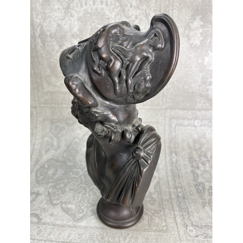 5 - 19th Century French School: bronzed metal bust of Ajax, height 32cm