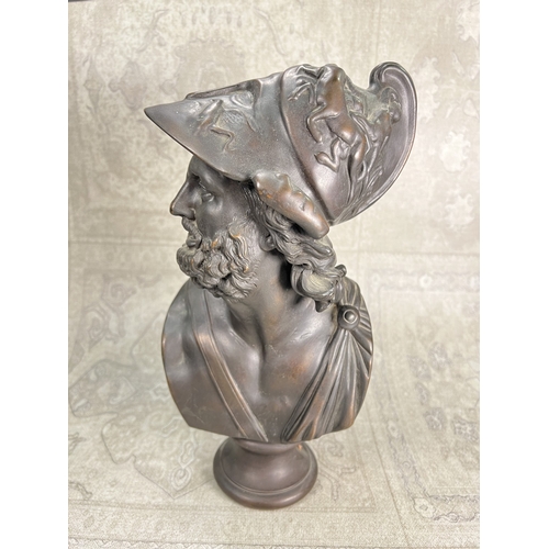 5 - 19th Century French School: bronzed metal bust of Ajax, height 32cm