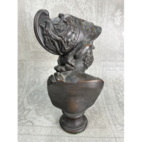 5 - 19th Century French School: bronzed metal bust of Ajax, height 32cm