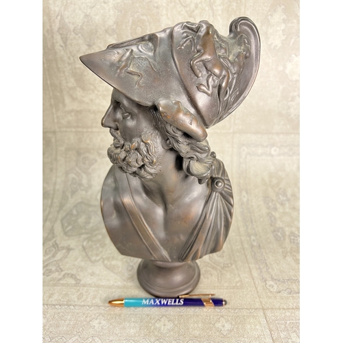 5 - 19th Century French School: bronzed metal bust of Ajax, height 32cm