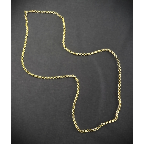 600 - A 9 carat hallmarked gold Belcher chain necklace, 2.8gm, length 46cm