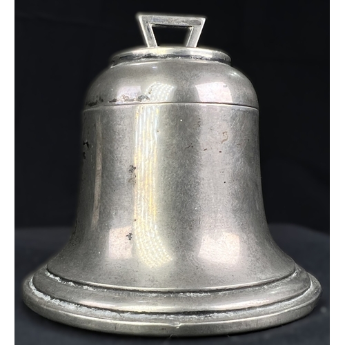 610 - A hallmarked silver inkwell in the form of a bell, Birmingham 1900