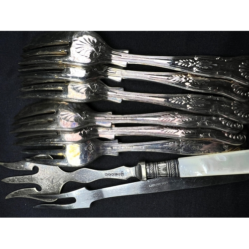 617 - A cased set of 6 hallmarked silver teaspoons by Liberty, Birmingham 1921, with amethyst 'bean knops'... 