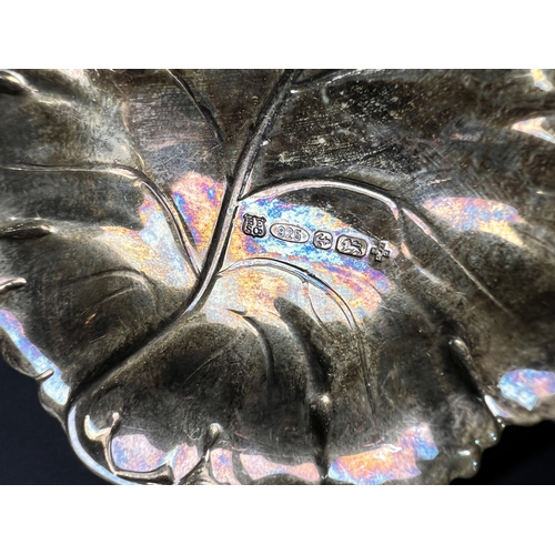 617 - A cased set of 6 hallmarked silver teaspoons by Liberty, Birmingham 1921, with amethyst 'bean knops'... 