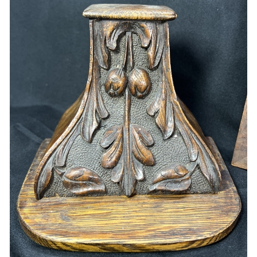 82 - A late 19th / early 20th century Italian carved wooden panel of a goat headed creature, bearing Flor... 