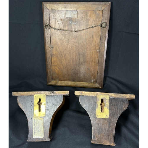 82 - A late 19th / early 20th century Italian carved wooden panel of a goat headed creature, bearing Flor... 